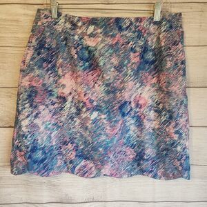 Women s Sz 8 EP New York Monet Spray Floral Print Skort W/Scallop Hem Golf